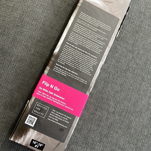 Hair extensions Flip N' Go  by Shilo 16-18" - #1 Jet Black w/ gift bag - Picture 4 of 8